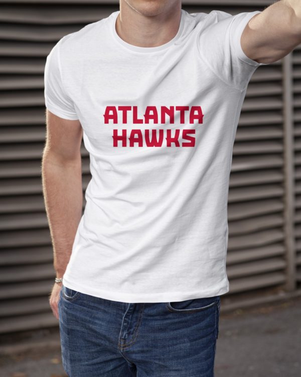 Atlanta Hawks Text T-Shirt | White - Image 2