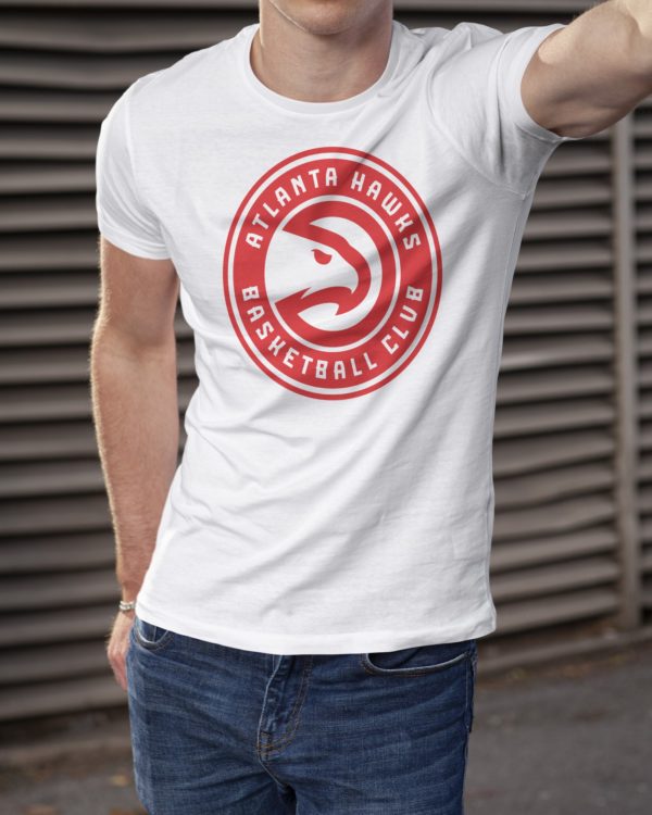 Atlanta Hawks Throwback Logo 2015-2020 T-Shirt | White - Image 2