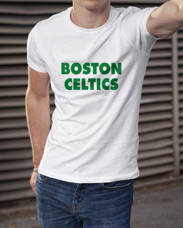 Boston Celtics Text T-Shirt | White - Image 2