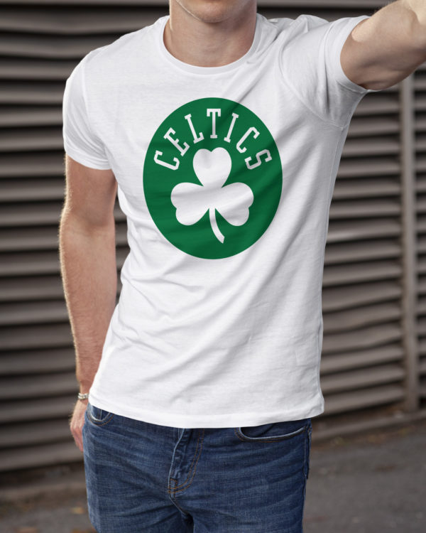 Boston Celtics Shamrock Circle Logo T-Shirt | White - Image 2