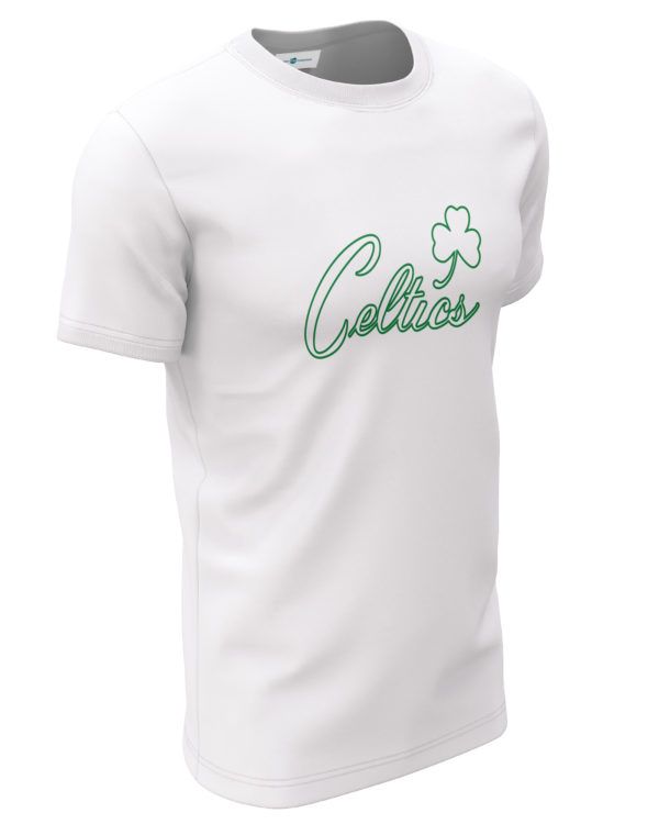 Boston Celtics Cursive Outline T-Shirt | White